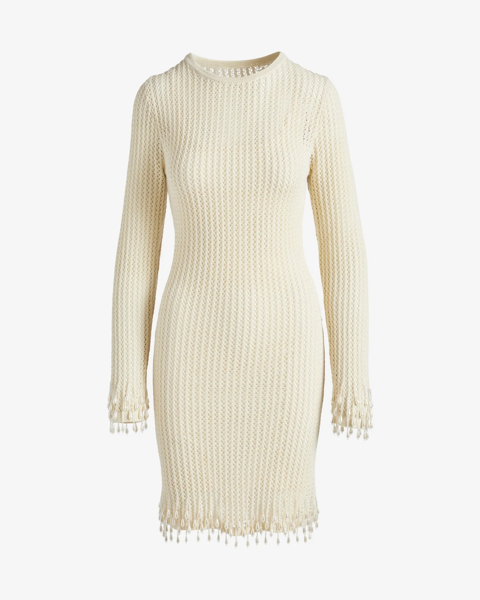Crochet Pearl Embellished Dress Ecru sold by Boston Proper product image thumbnail 2