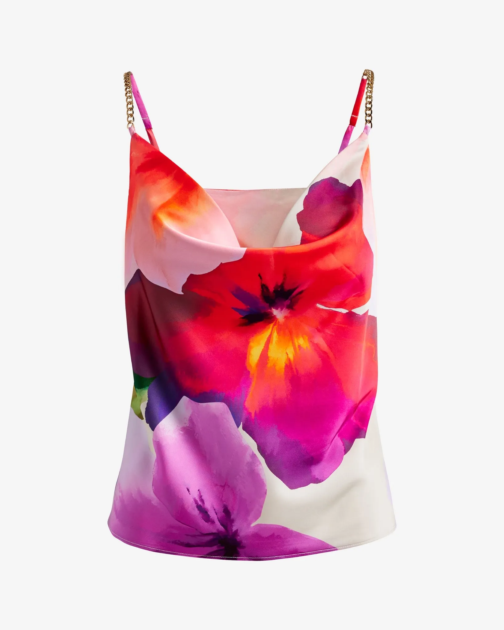 Printed Charmeuse Cowl Neck Chain Strap Cami Vacation Floral Dye sold by Boston Proper product image thumbnail 2