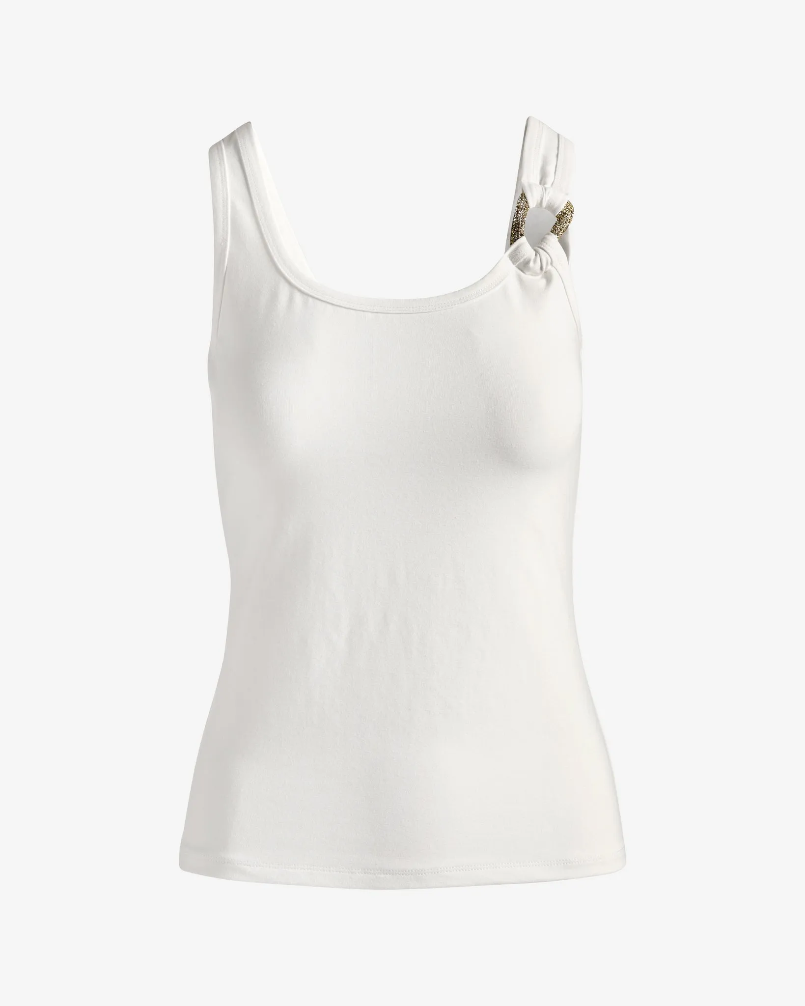 So Sexy Crystal Hardware Trim Scoop Neck Tank Pure White sold by Boston Proper product image thumbnail 2