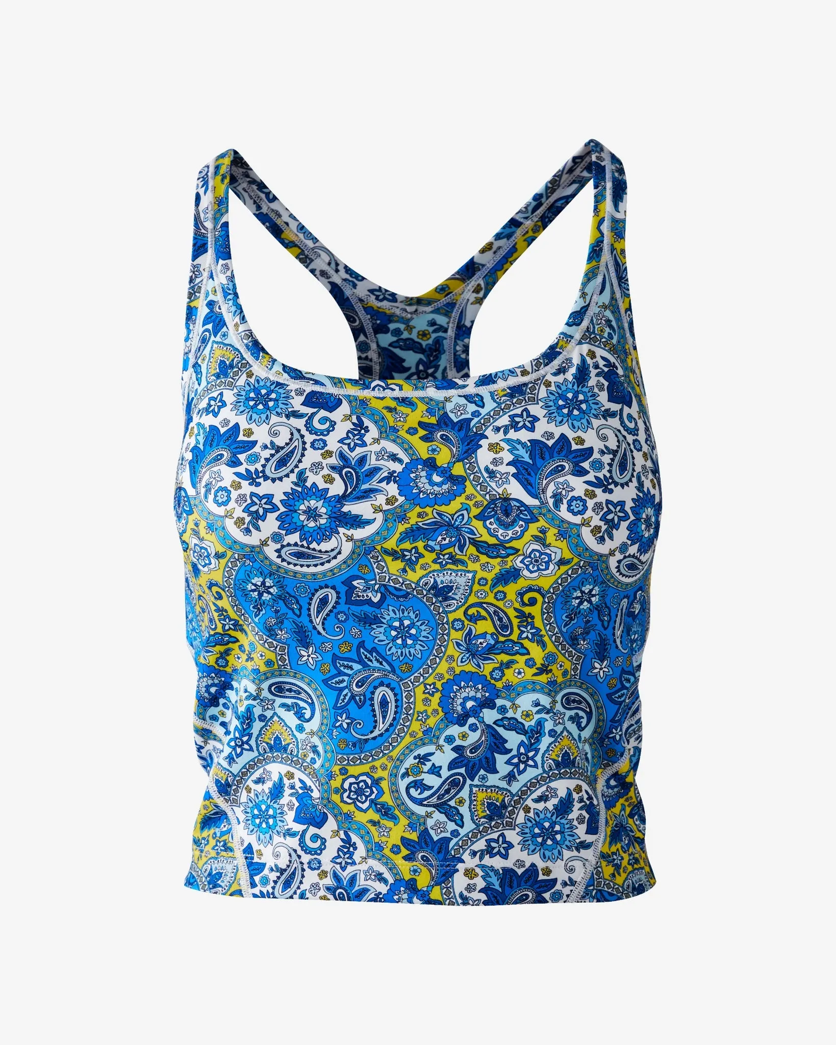 Pickletini Paisley Pop Racerback Performance Tank Blue Paisley sold by Boston Proper product image thumbnail 2