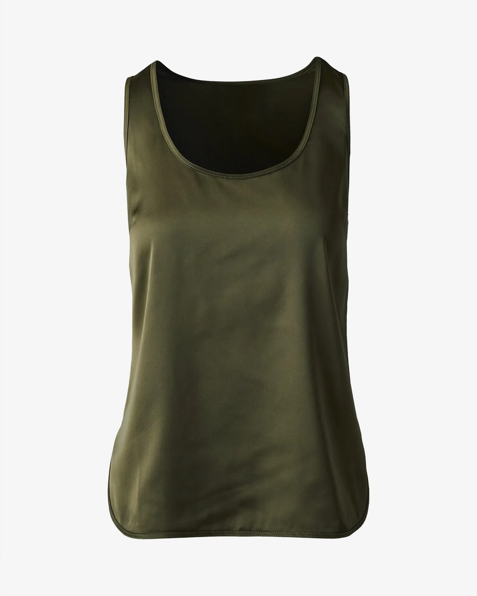 Samantha Scoop Neck Charmeuse Blouse Bronze Green sold by Boston Proper product image thumbnail 2