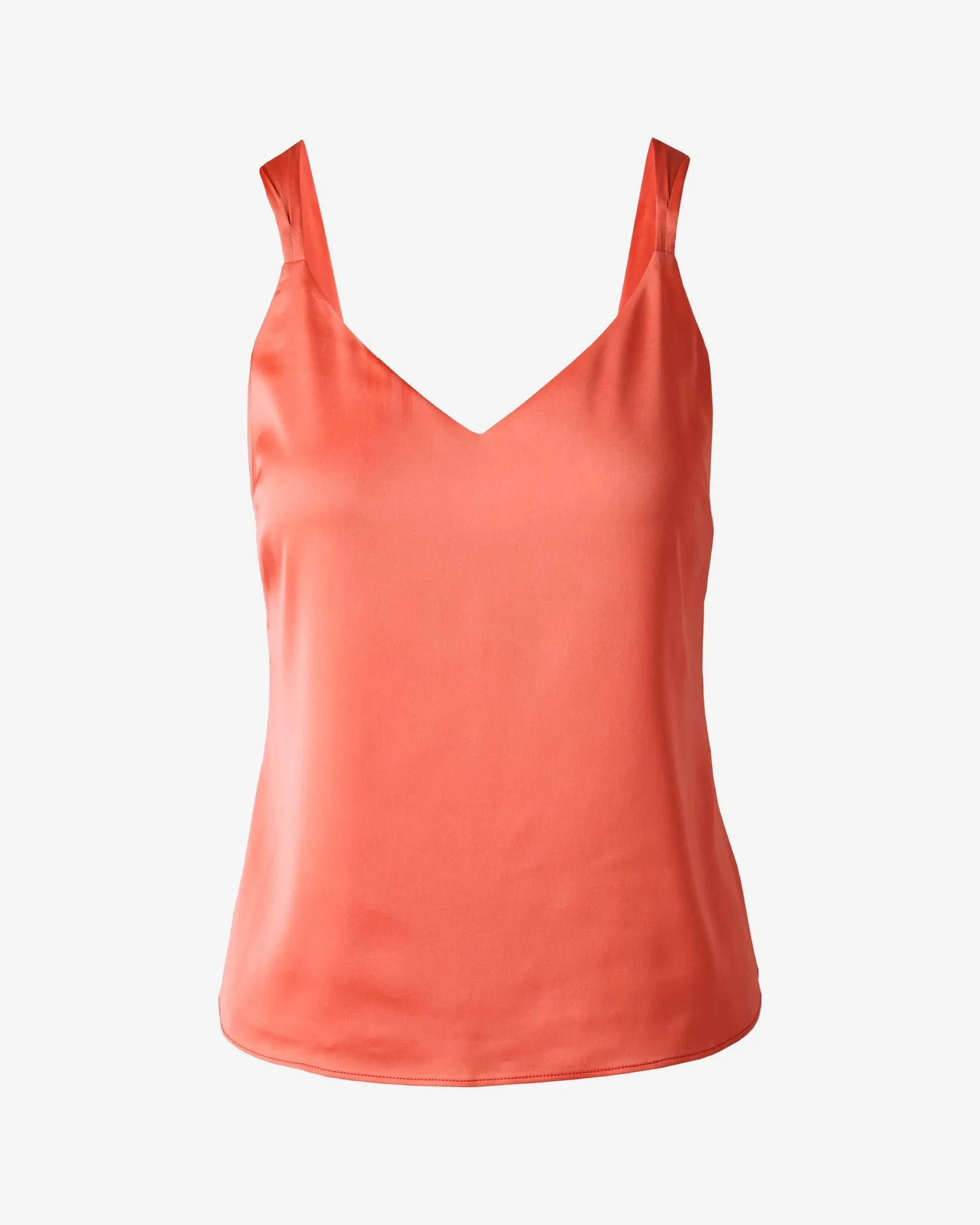 Lexi Sleeveless V-Neck Charmeuse Blouse Georgia Peach sold by Boston Proper product image thumbnail 2