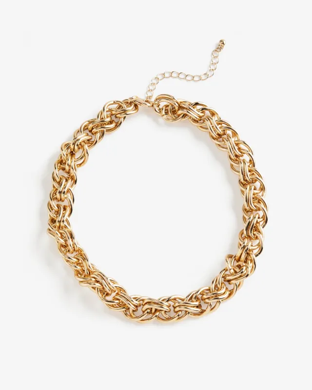 Twisted Chunky Chain Necklace Gold made by Boston Proper