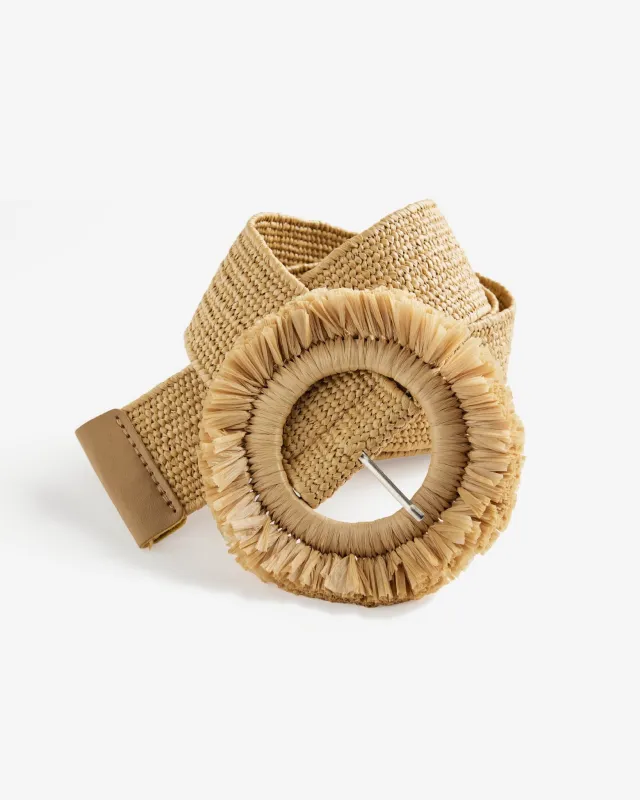 Raffia Belt with Frayed Buckle Natural made by Boston Proper