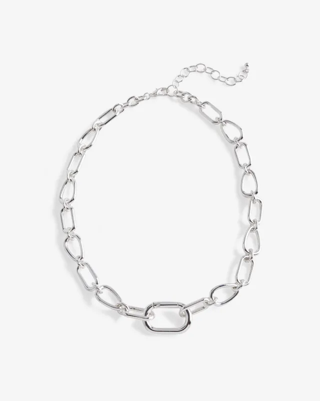 Metal Chain Link Necklace Silver made by Boston Proper