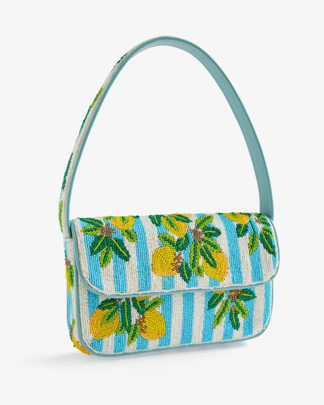 Limoncello Stripe Shoulder Bag Lemon made by Boston Proper