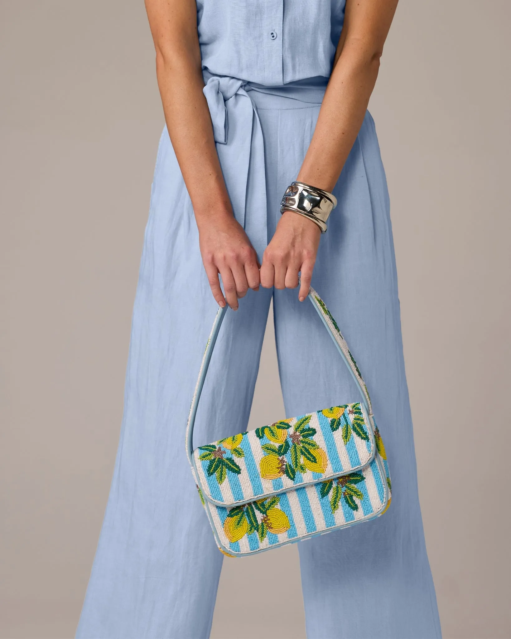 Limoncello Stripe Shoulder Bag Lemon sold by Boston Proper product image thumbnail 2
