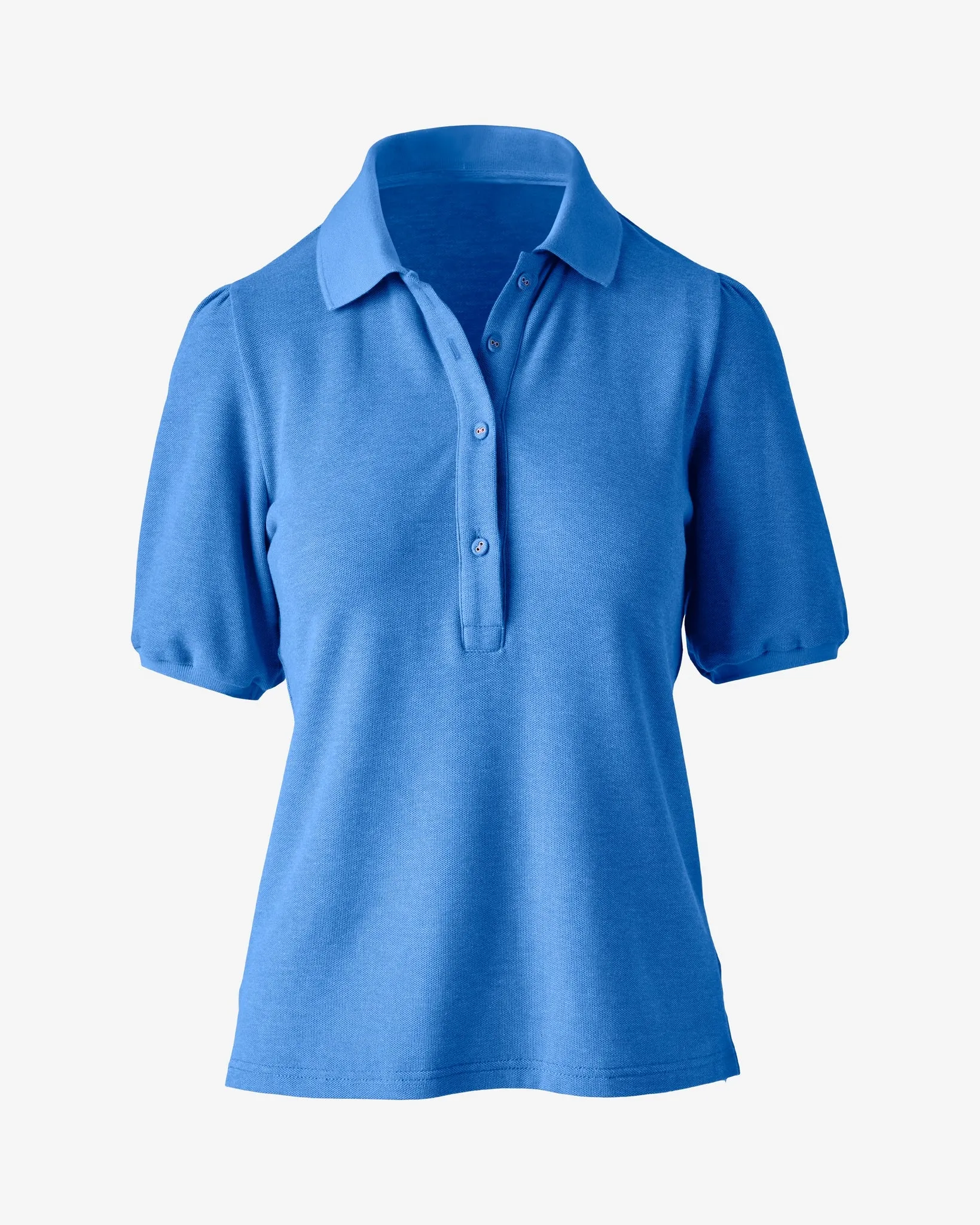 Puff Sleeve Pique Polo Shirt Ultramarine sold by Boston Proper product image thumbnail 2