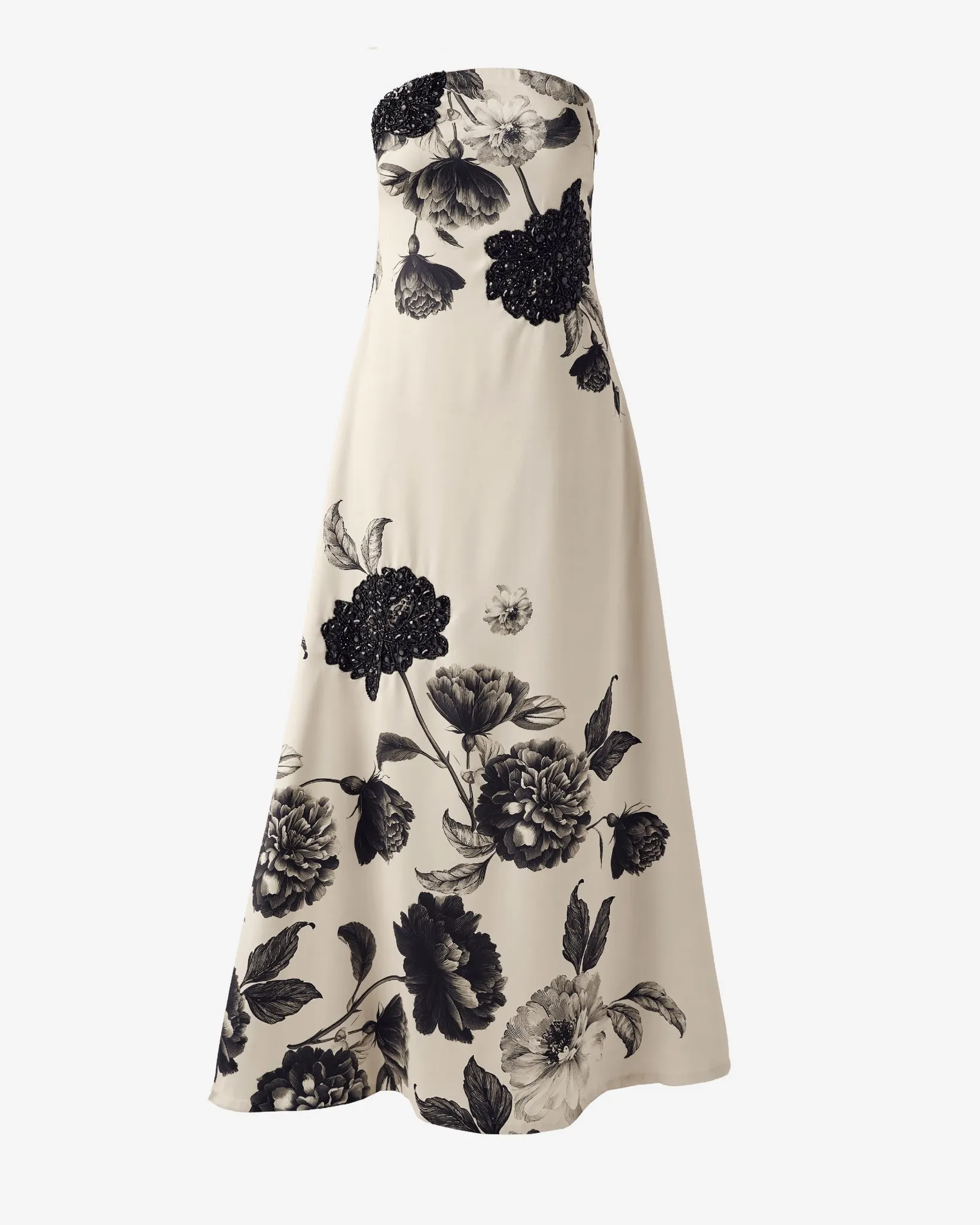 Exploded Floral Embellished Maxi Dress Midnight Blooms sold by Boston Proper product image thumbnail 2