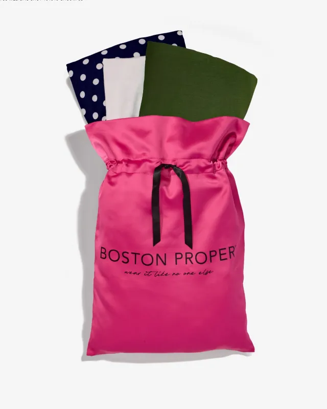 Boston Proper Drawstring Bag 2025 Pink/Black made by Boston Proper