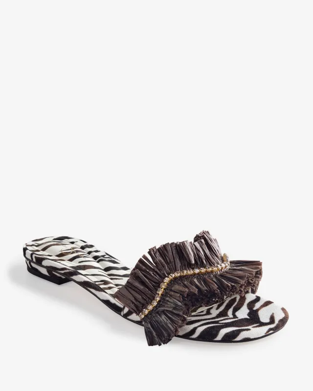 Jessica Simpson Raffia Rhinestone Slide Brown made by Jessica Simpson