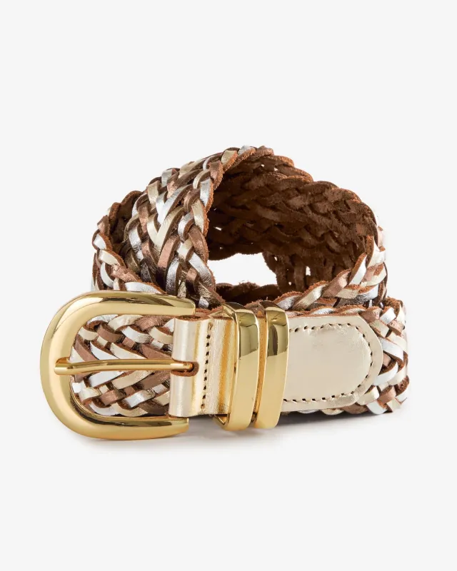 Metallic Woven Belt Silver/Gold made by Boston Proper