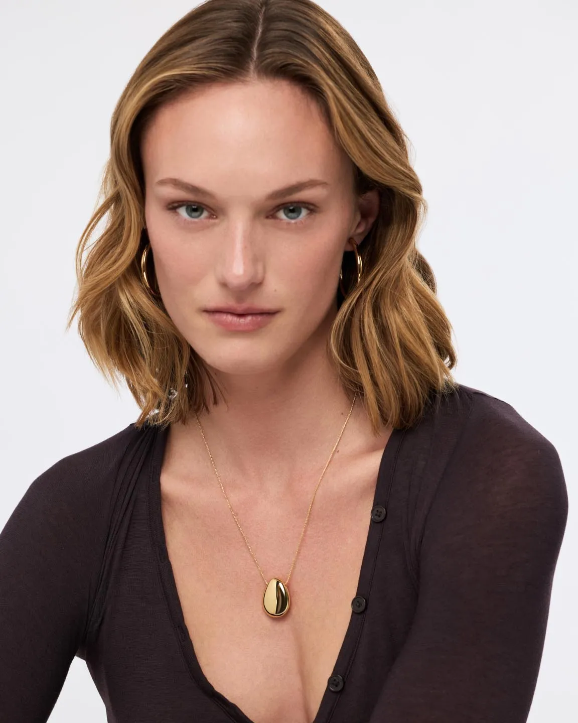 Gold Pendant - Pebble Large sold by Boston Proper product image thumbnail 4