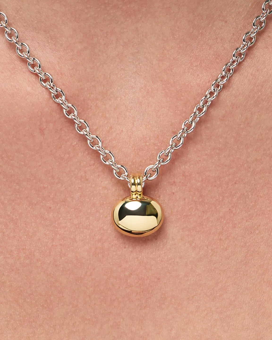 Pendant Necklace - Pebble Statement Two Tone sold by Boston Proper product image thumbnail 3