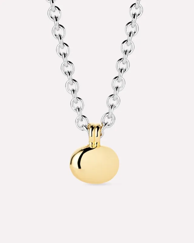 Pendant Necklace - Pebble Statement Two Tone made by Ana Luisa