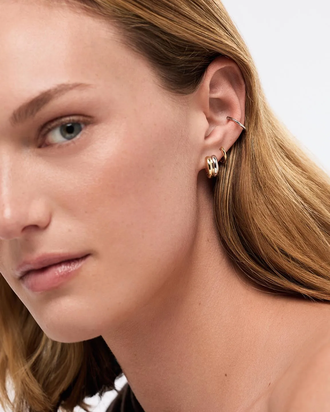 Huggie Hoop Earrings - Asher Bold sold by Boston Proper product image thumbnail 4