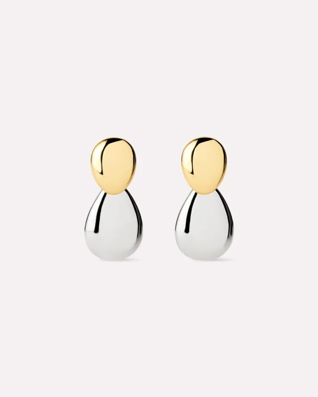 Drop Earrings - Pebble Earrings Two Tone made by Ana Luisa