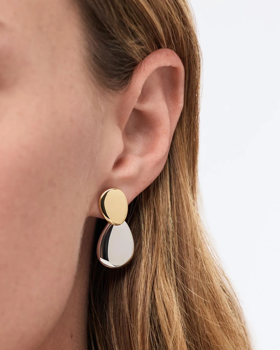 Drop Earrings - Pebble Earrings Two Tone sold by Boston Proper product image thumbnail 3