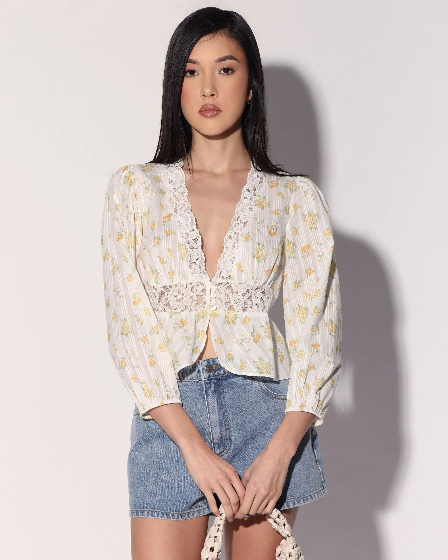 Charlene Top, Yellow Bouquet sold by Boston Proper
