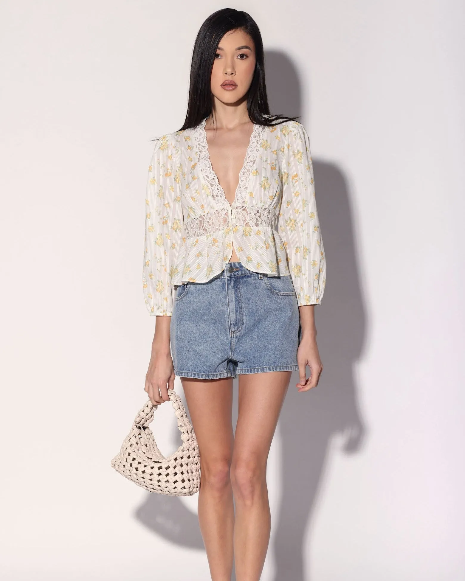 Charlene Top, Yellow Bouquet sold by Boston Proper product image thumbnail 2