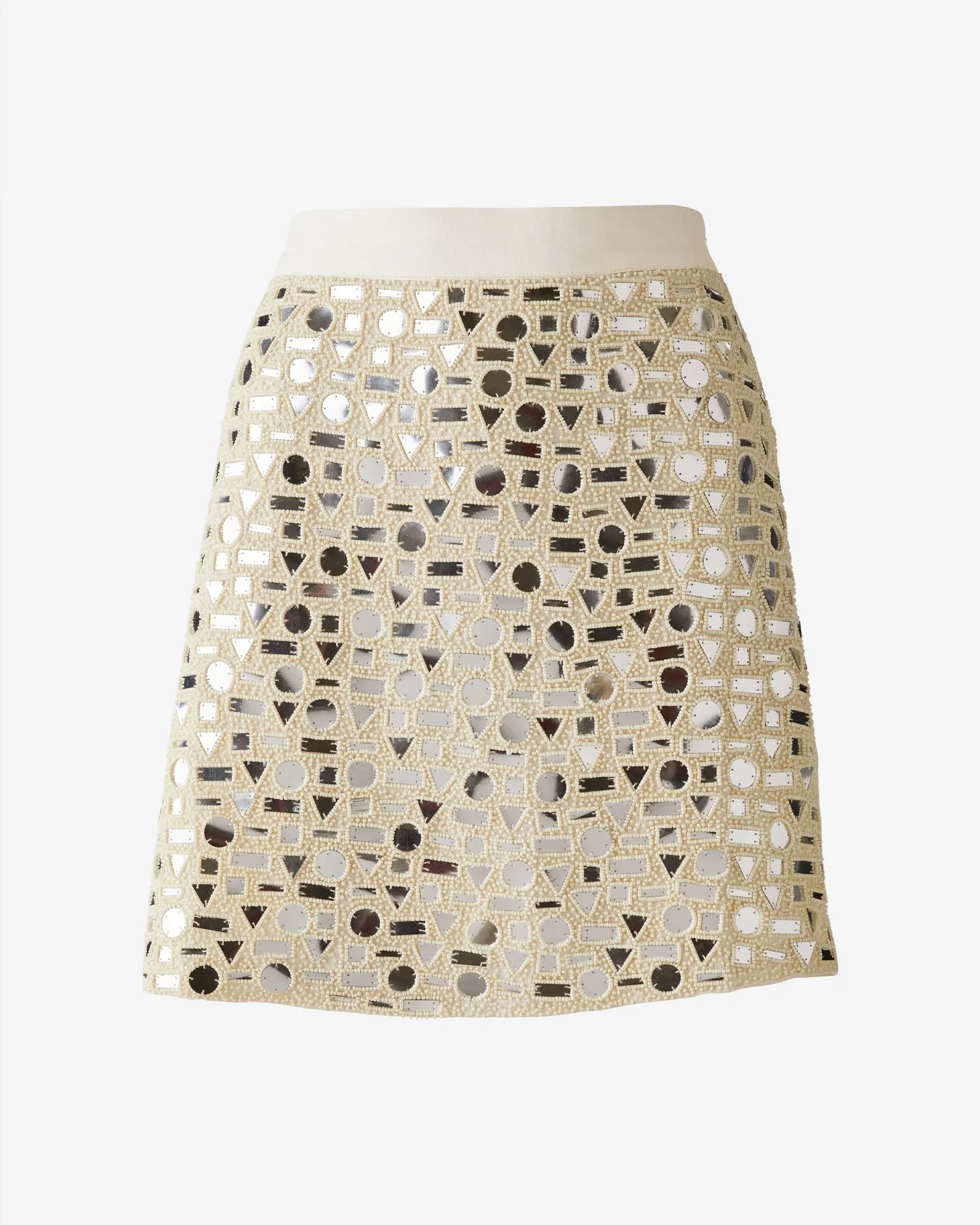 Mirror Embellished Skirt White Swan sold by Boston Proper product image thumbnail 2