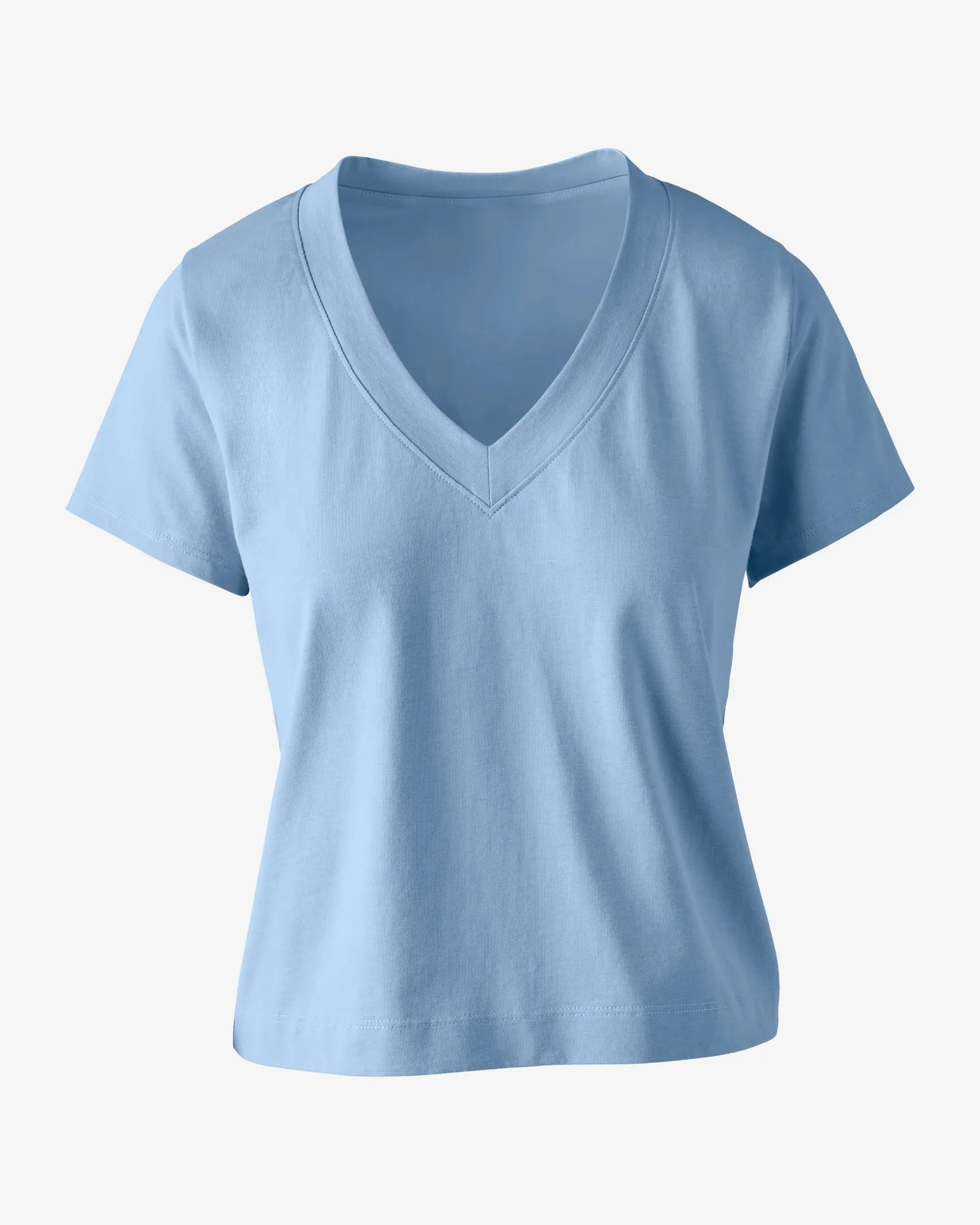 Cotton V Neck Short Sleeve Tee Blue Bell sold by Boston Proper product image thumbnail 2