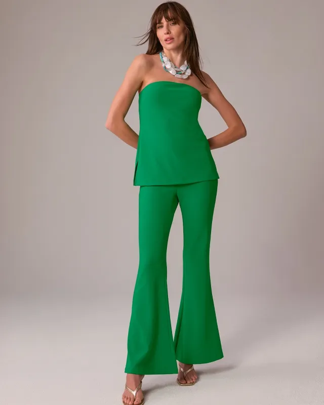 Beyond Travel Contour Flare Pant Monaco Green made by Boston Proper