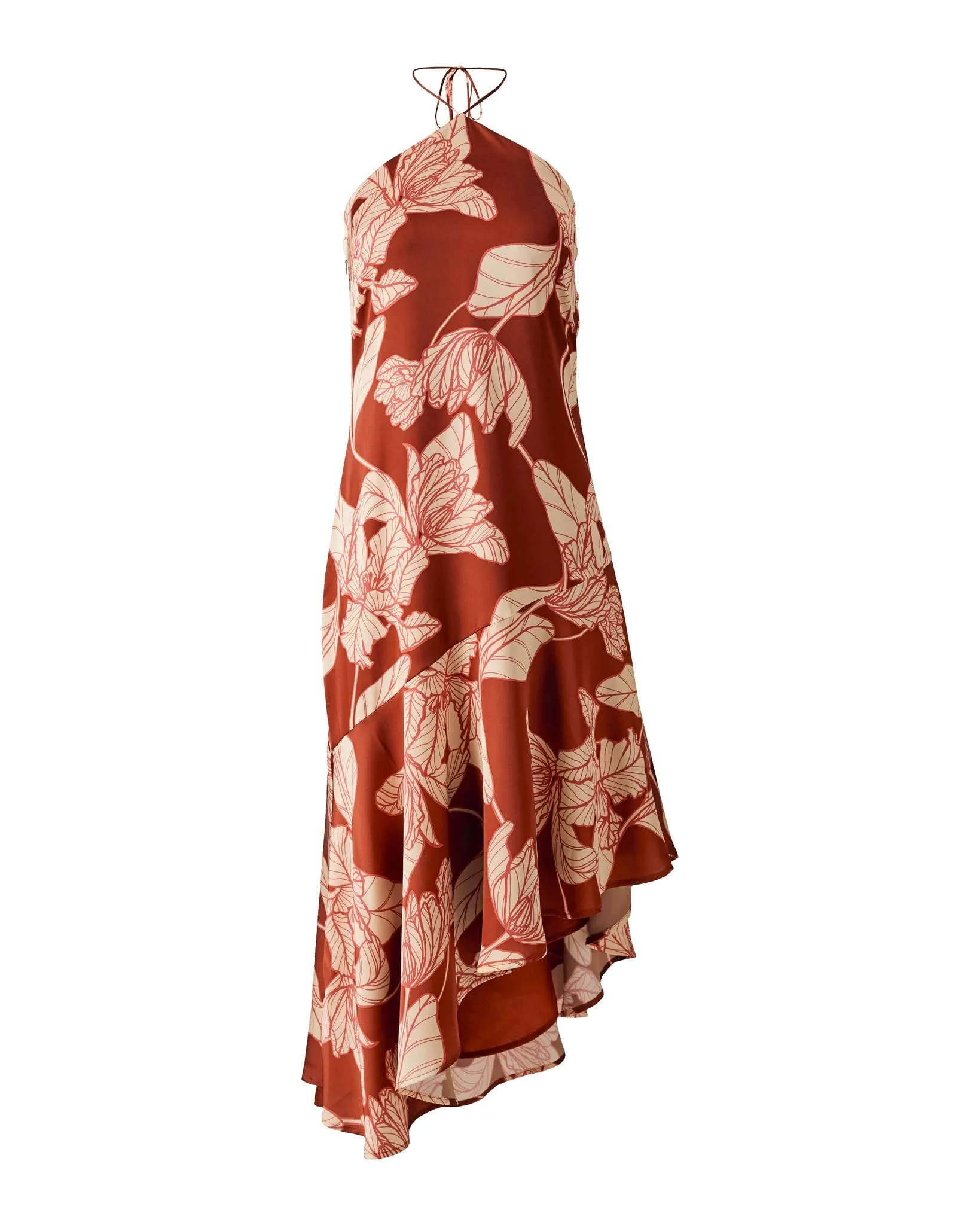 Halter Ruffle Asymmetric Hem Dress Multi sold by Boston Proper product image thumbnail 2