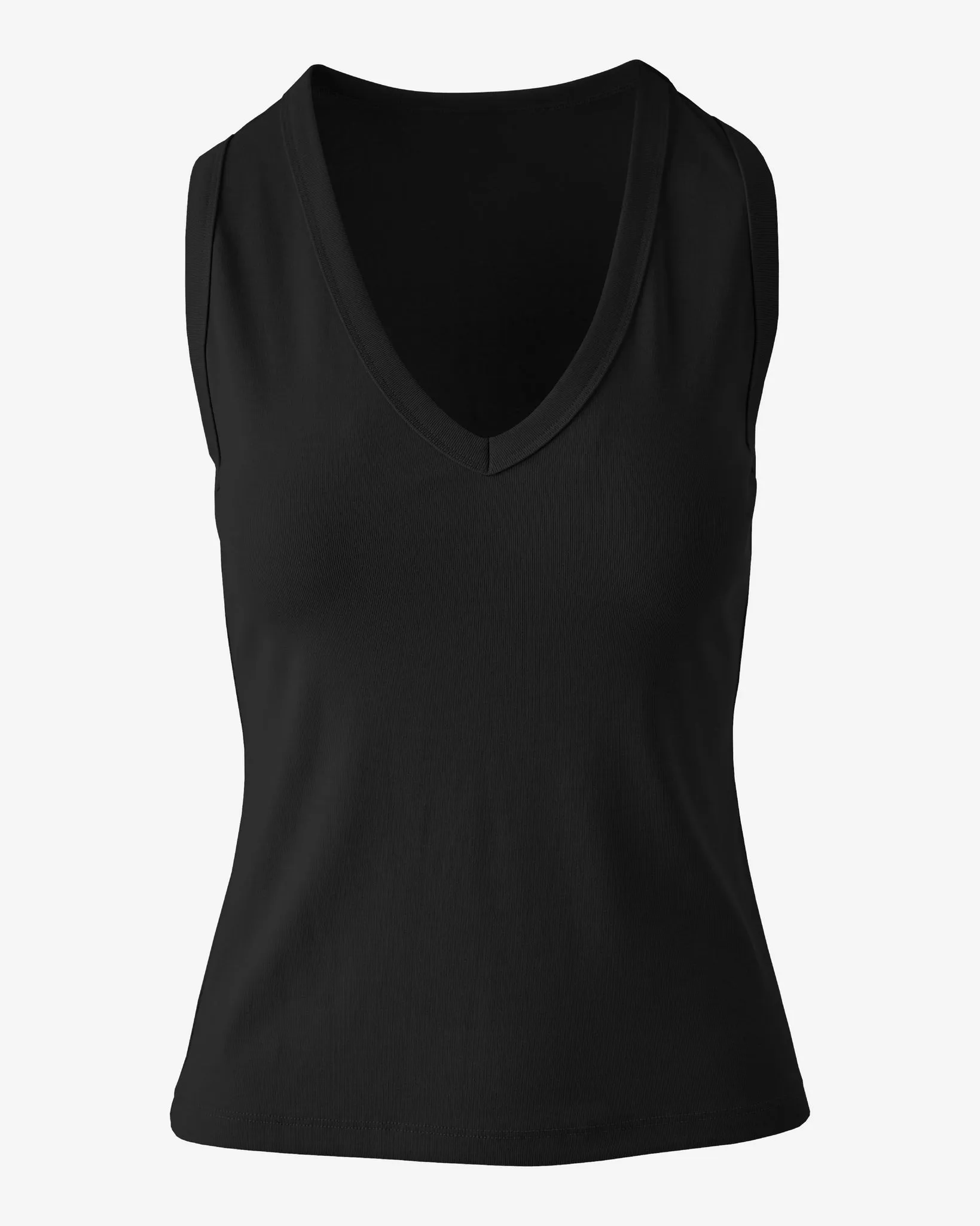V Neck Cotton Tank Proper Black sold by Boston Proper product image thumbnail 2