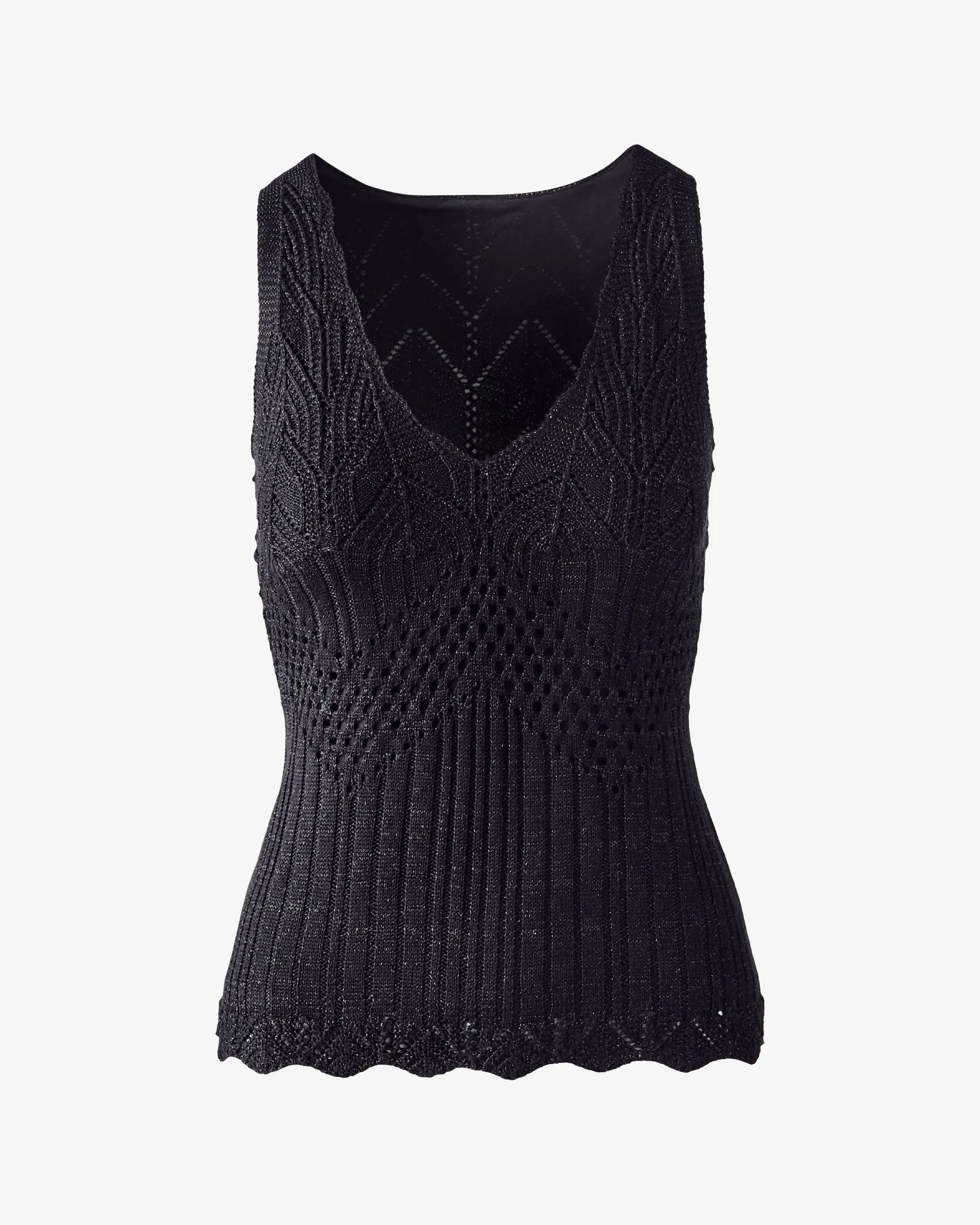 Metallic Crochet Tank Black sold by Boston Proper product image thumbnail 2