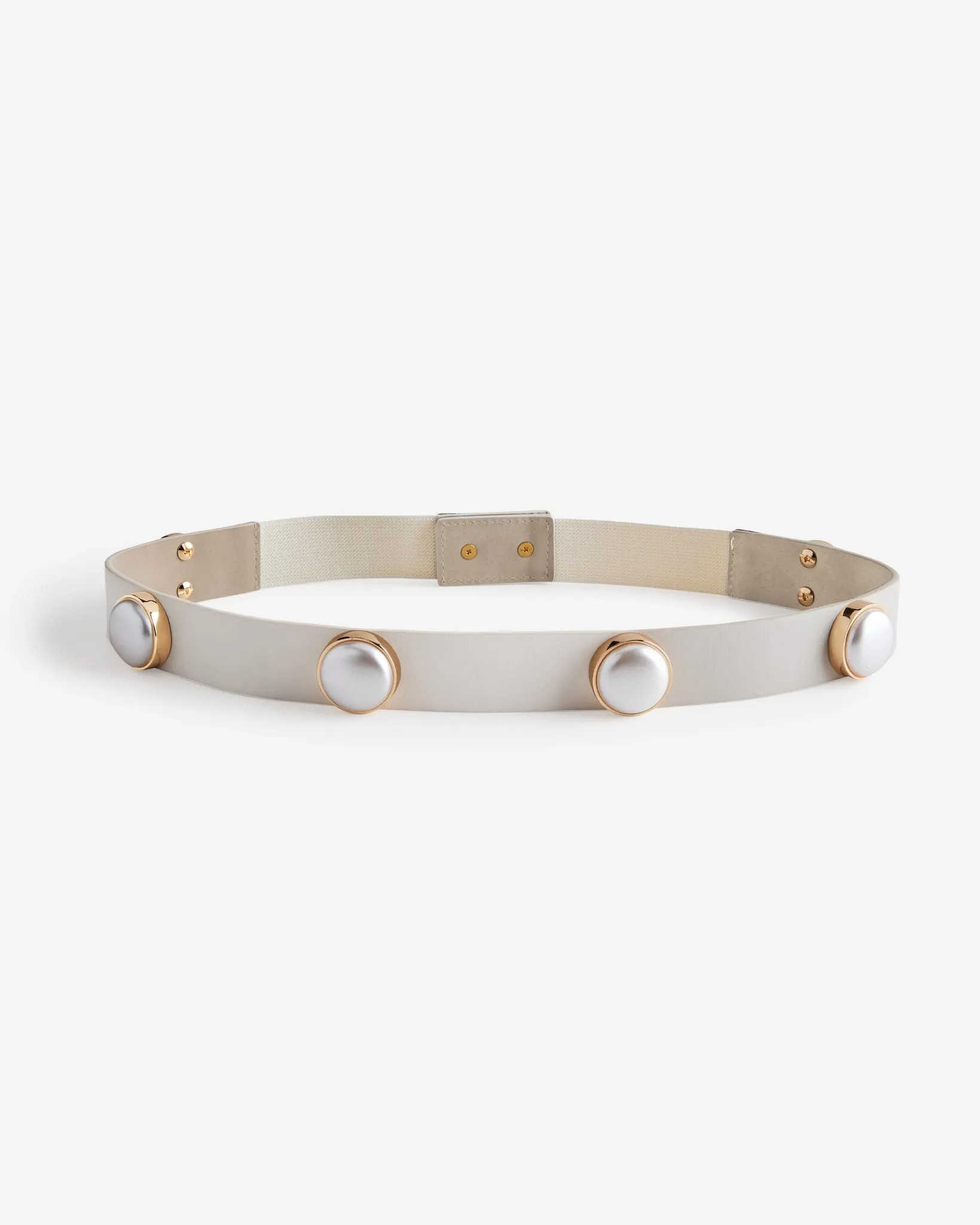 All Over Pearl Belt Ivory sold by Boston Proper