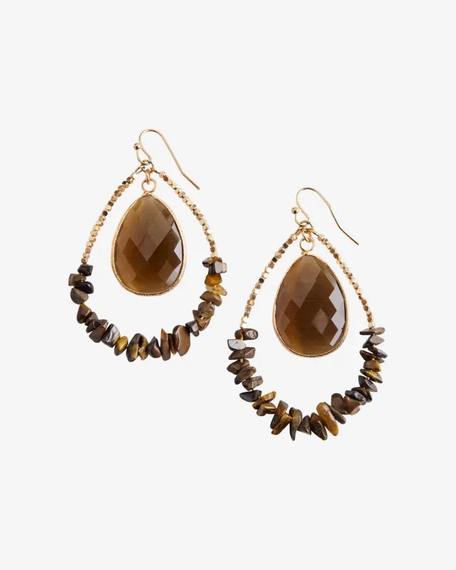 Teardrop Stone Earring Gold made by Boston Proper