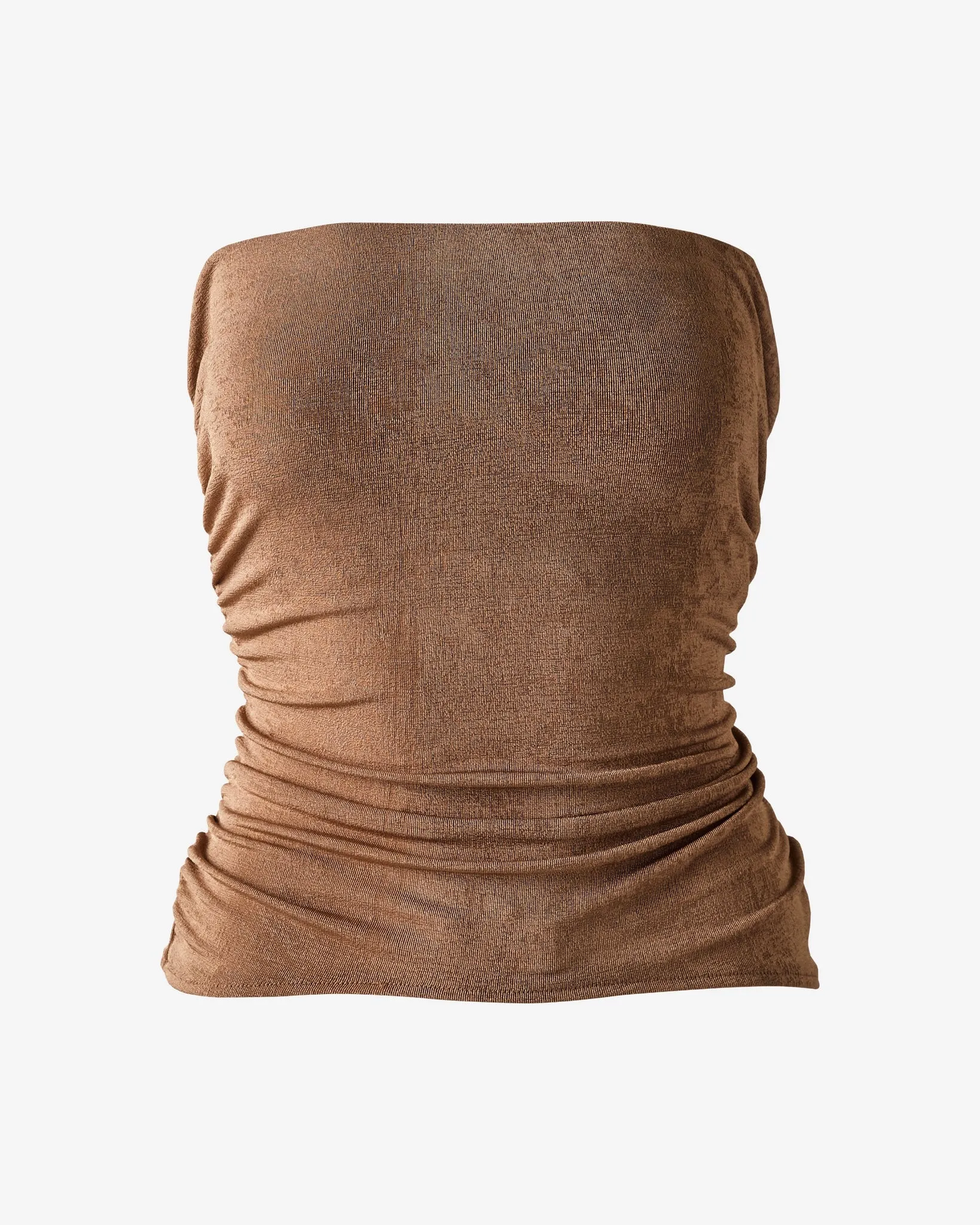 Strapless Ruched Knit Top Bronze sold by Boston Proper product image thumbnail 2