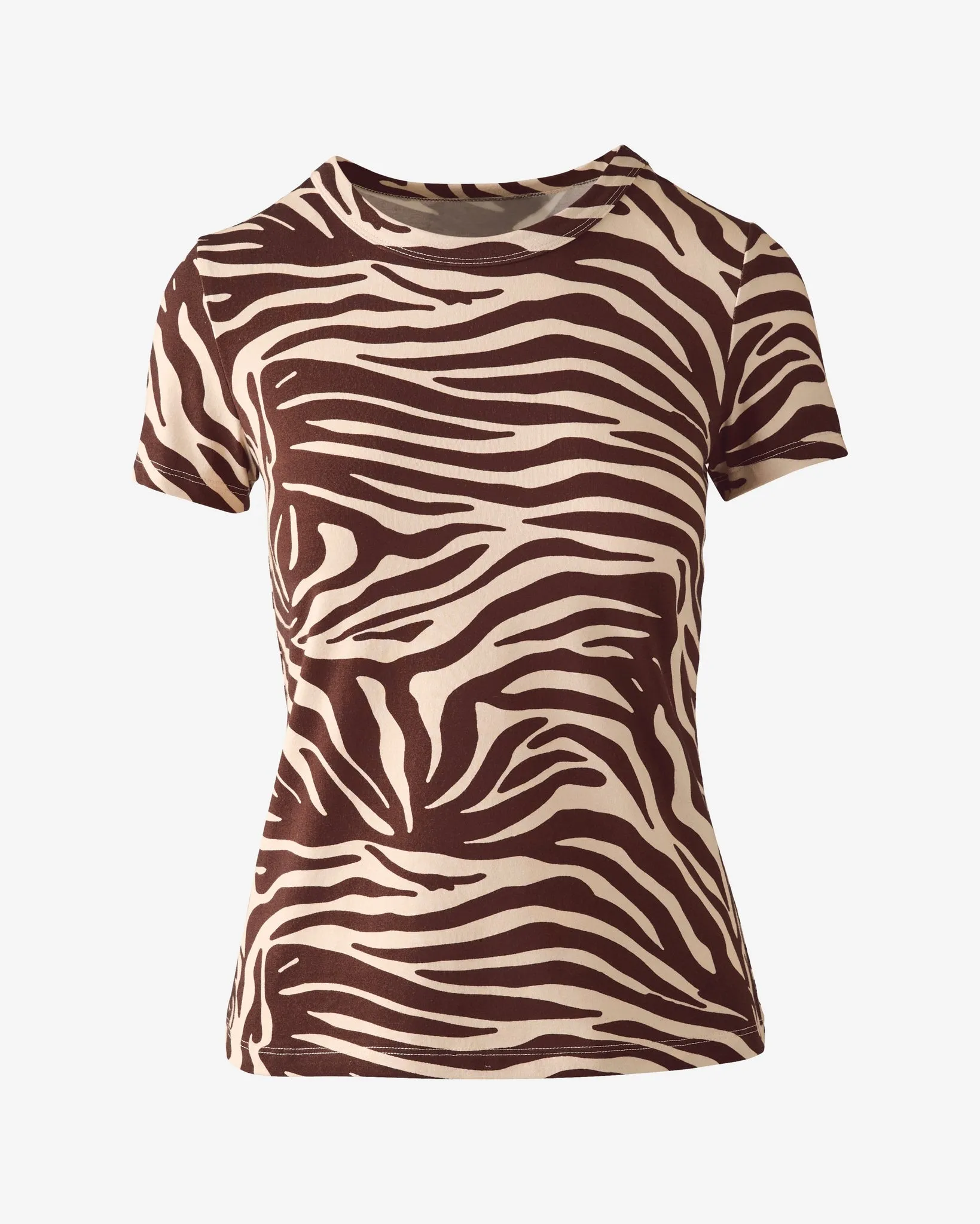 Printed Crew Neck T Shirt Safari Zebra sold by Boston Proper product image thumbnail 2