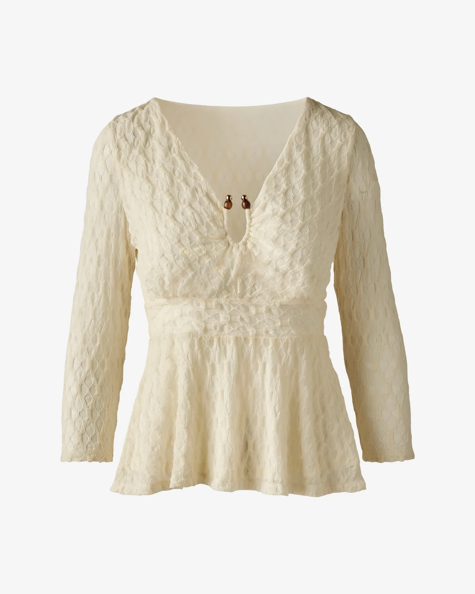 Textured Knit Top with Beaded Neck Detail White Swan sold by Boston Proper product image thumbnail 2
