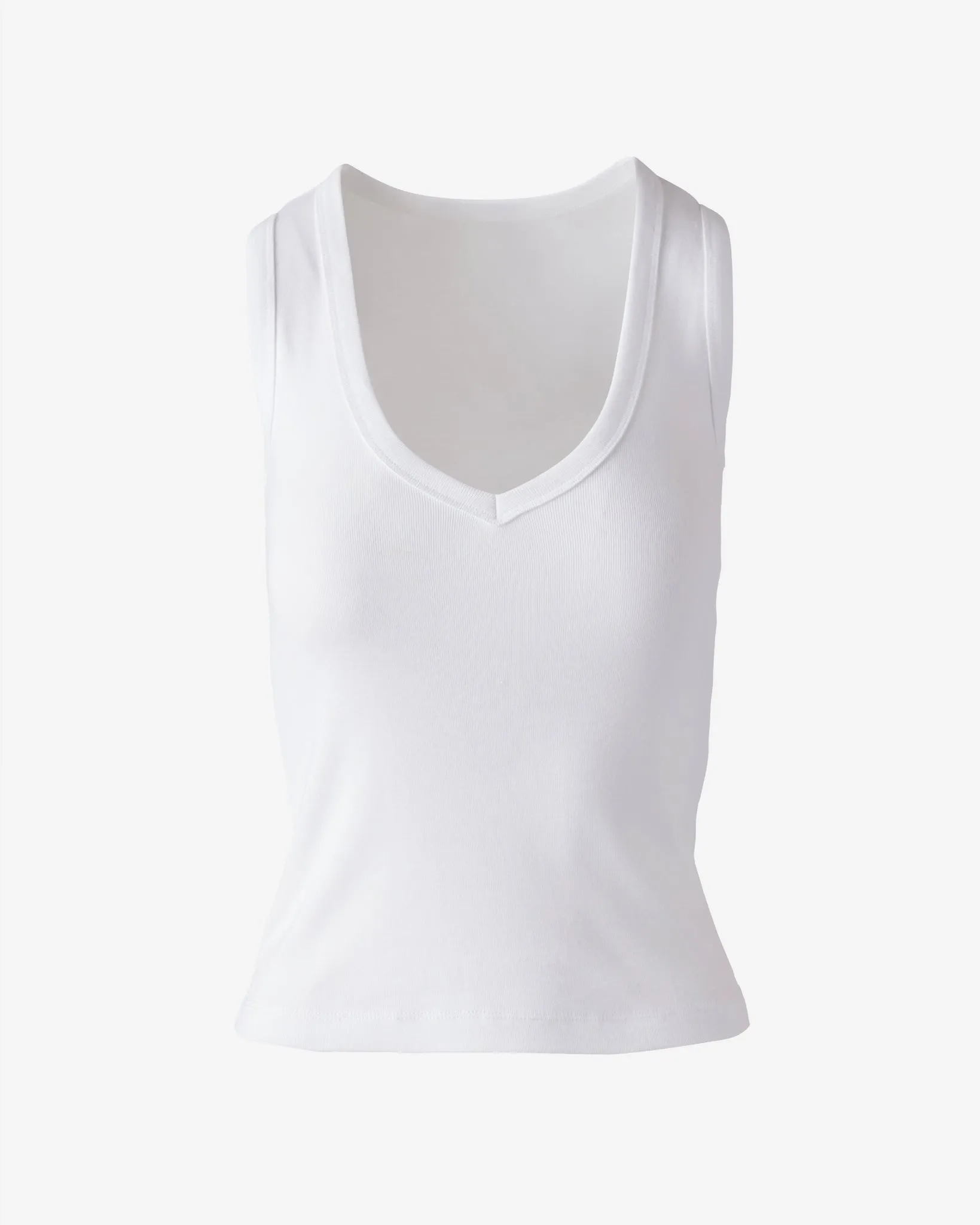 V Neck Cotton Tank Pure White sold by Boston Proper product image thumbnail 2