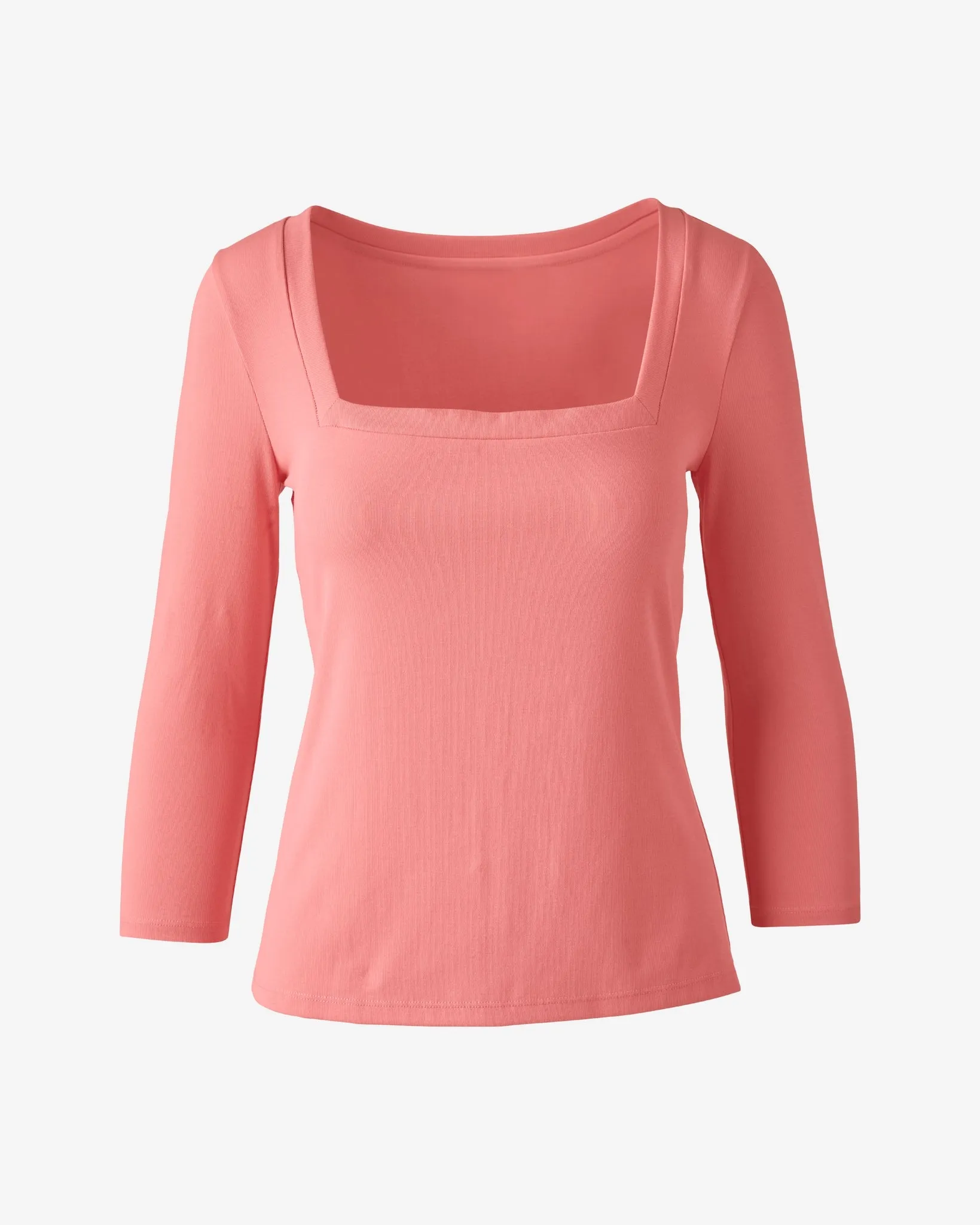 Square Neck Cotton Three Quarter Length Sleeve Top Shell Pink sold by Boston Proper product image thumbnail 2