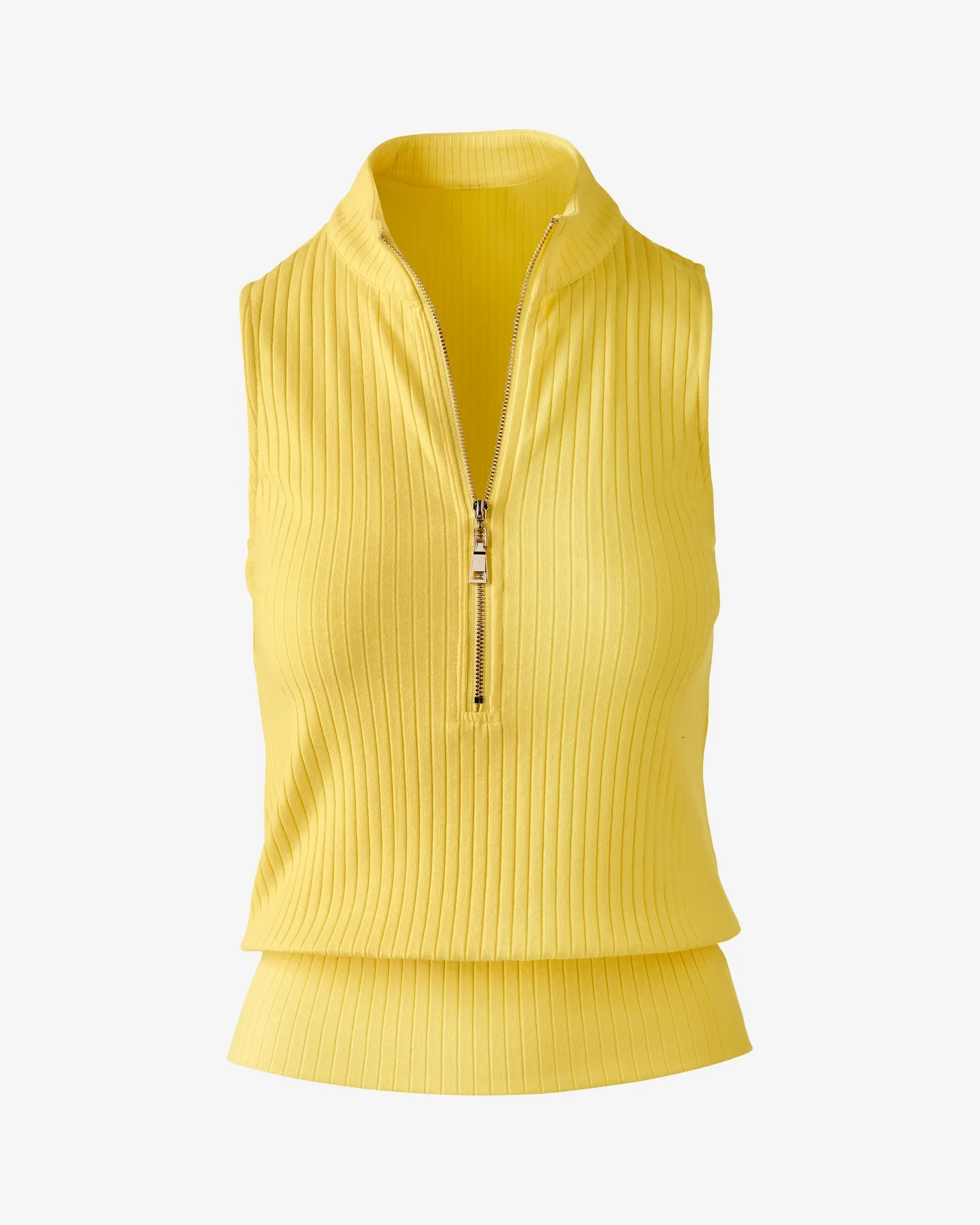 Sleeveless Zip Up Tank Lemon Drop sold by Boston Proper product image thumbnail 2