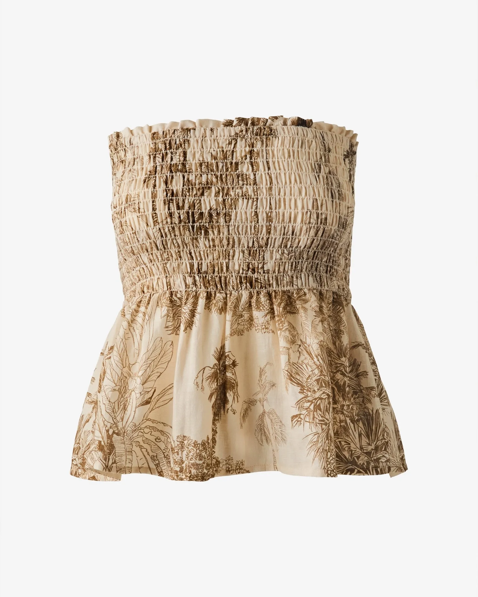Printed Linen Strapless Top Tropical Toile sold by Boston Proper product image thumbnail 2