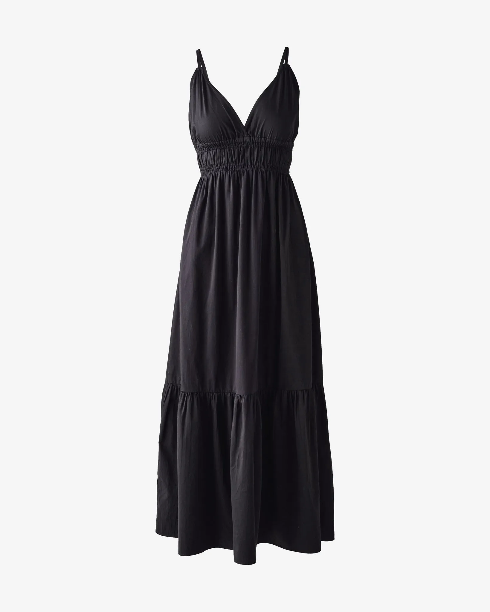 A Line Smocked Bodice Maxi Dress Black sold by Boston Proper product image thumbnail 2