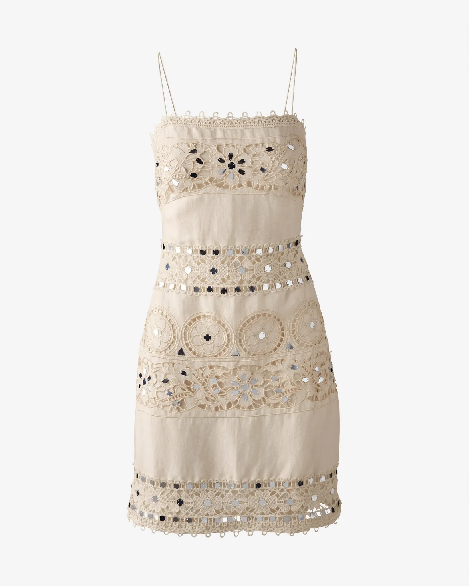 Mirror Embellished Eyelet Dress White Swan sold by Boston Proper product image thumbnail 2