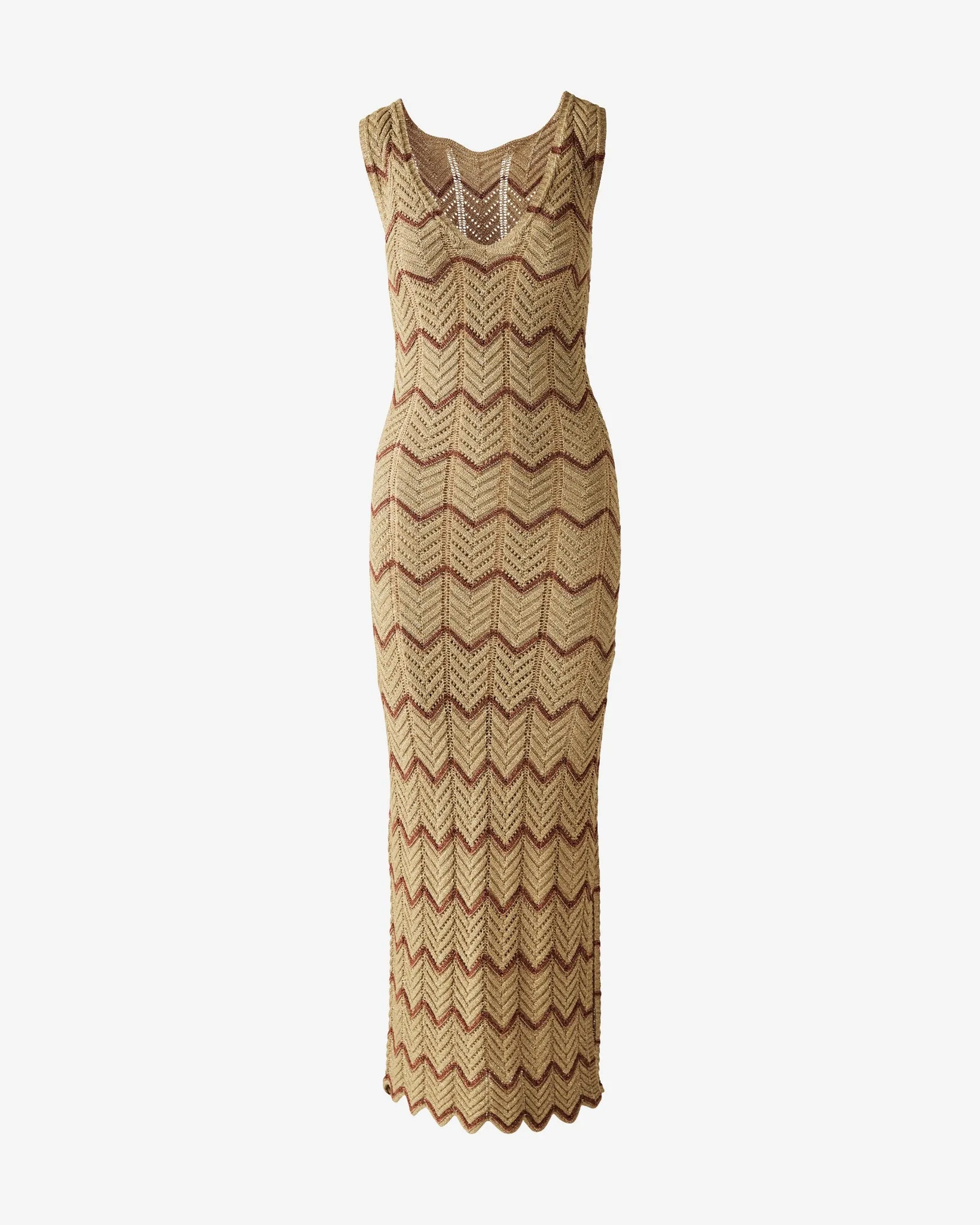 Metallic Pointelle V Neck Tank Dress Gold sold by Boston Proper product image thumbnail 2