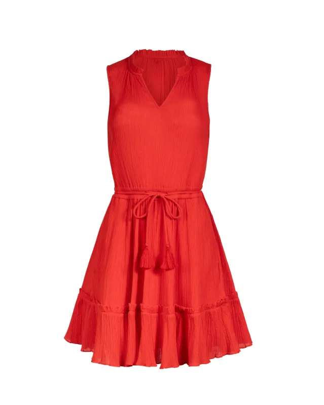 Beth Dress In Guava Red made by Change of Scenery