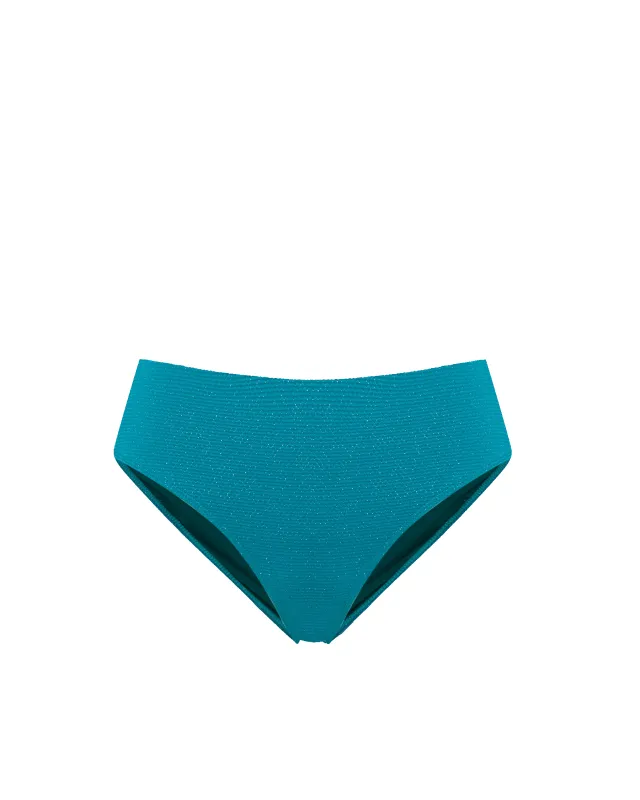 Classic Midrise Bottom In Jungle Green Metallic Pique made by Change of Scenery