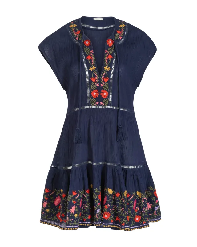 Gari Dress In Gardenia Embroidery made by Change of Scenery