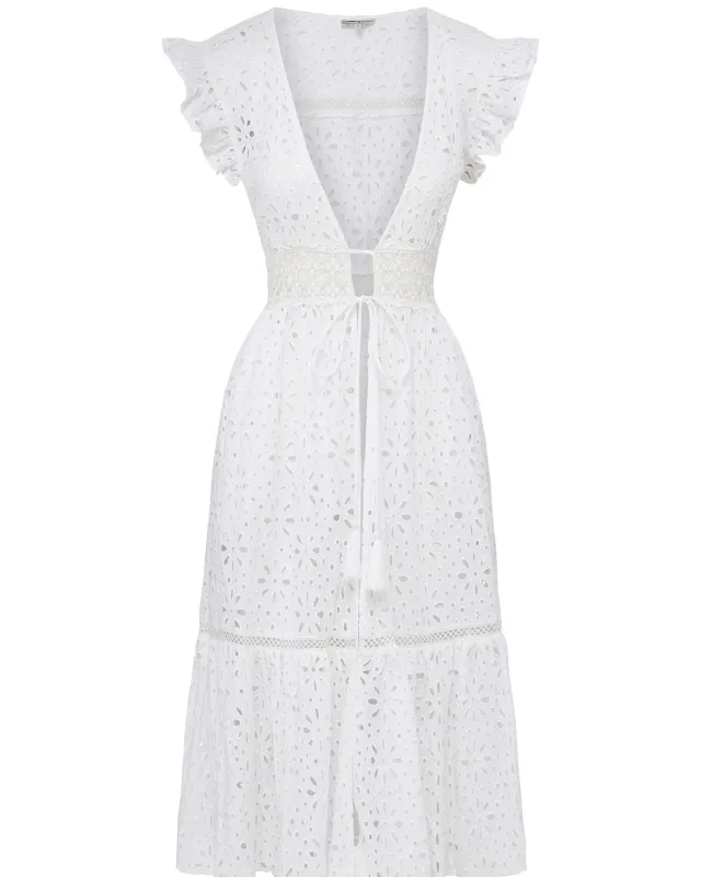 Lauren Coverup Dress Seaside Eyelet Fresh White made by Change of Scenery