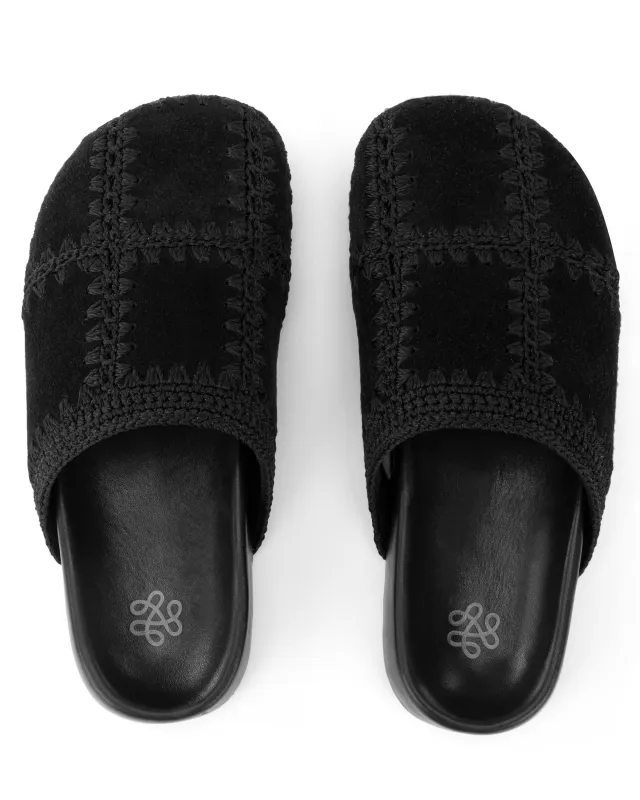 Bolinas Clog - Leather - Black Suede Patch made by The Sak