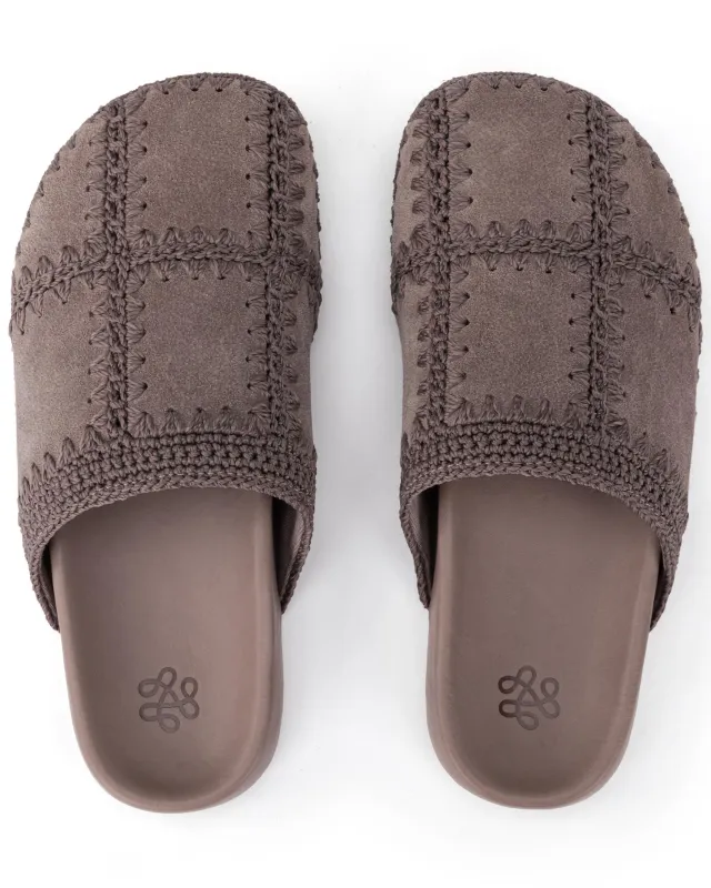 Bolinas Clog - Leather - Mushroom Suede Patch made by The Sak