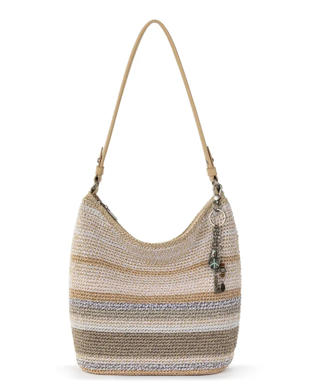 Sequoia Hobo - Hand Crochet - Sand Stripe made by The Sak