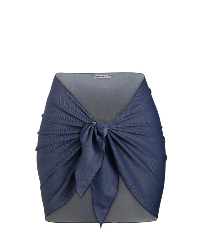 Liv Sarong In Indigo Twill made by Change of Scenery
